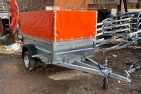 Прицеп с удлинителем дышла, опорным колесом и дополнительными габаритными фонарями
